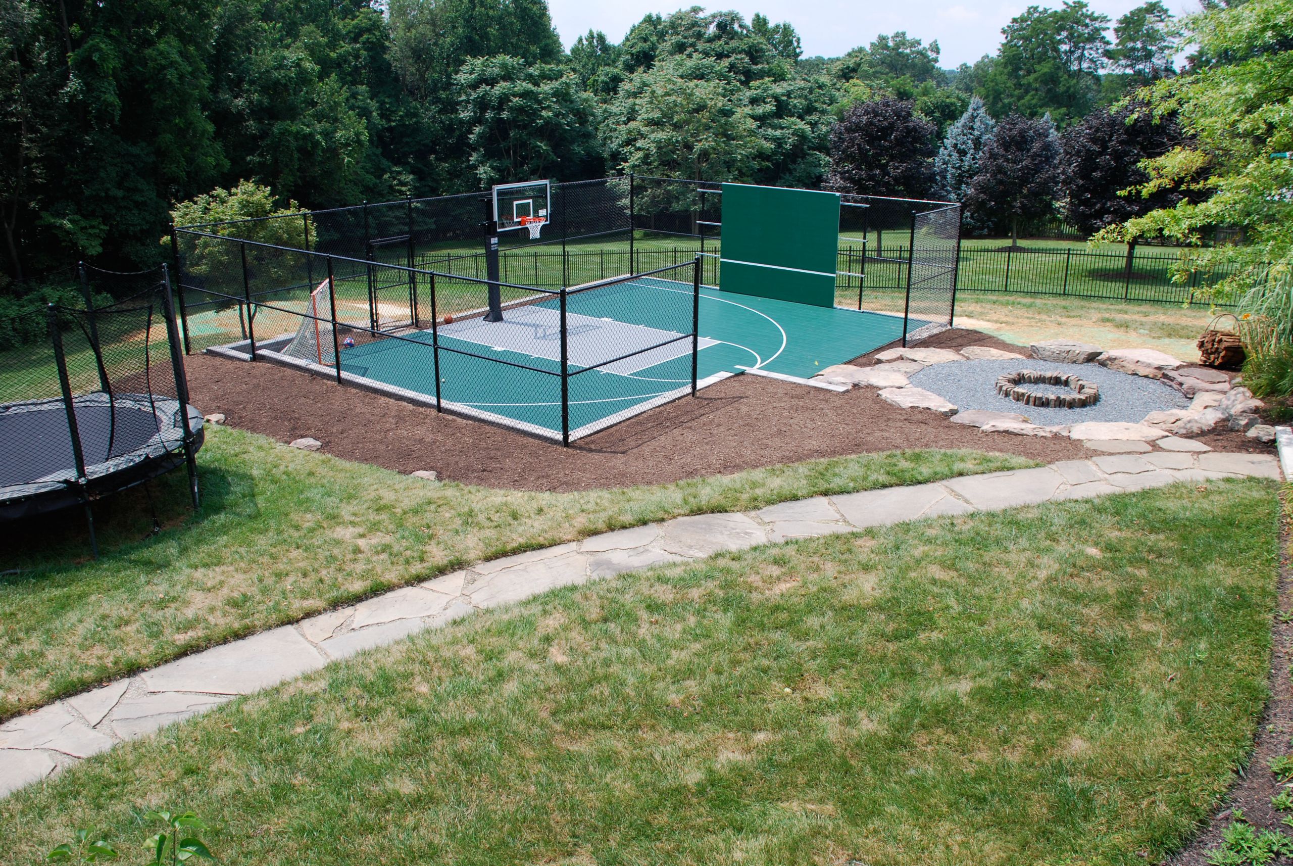 Backyard Sport Court
 Residential Outdoor Backyard Basketball Courts