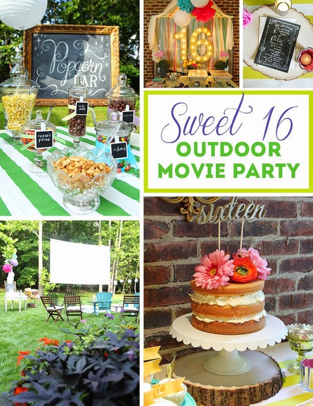 Backyard Sweet Sixteen Party Ideas
 Abby’s Sweet 16 Outdoor Movie Party