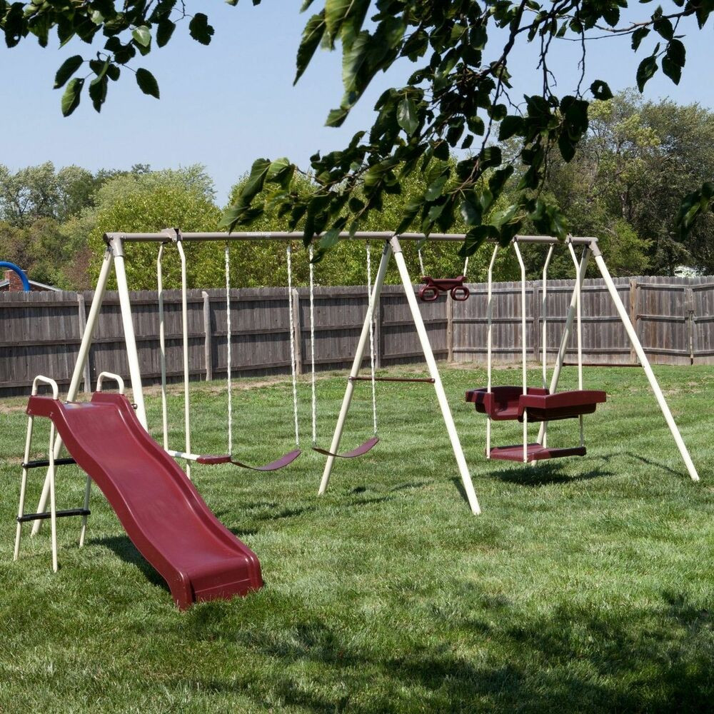 Backyard Swing Set For Kids
 Swing Set Outdoor Kids Children Backyard Slide Ladder