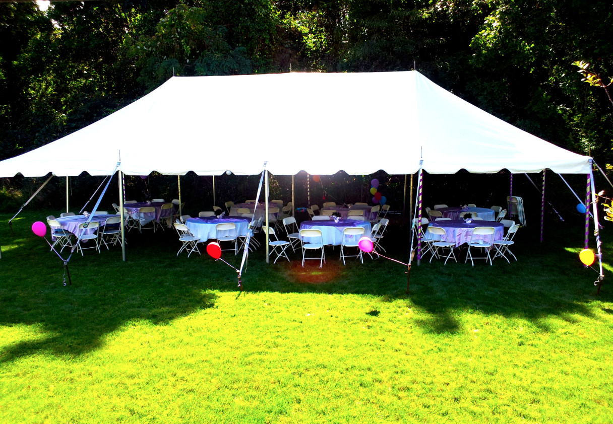 Backyard Tent Party Ideas
 Chance of Showers Backyard Birthday Party of Tent