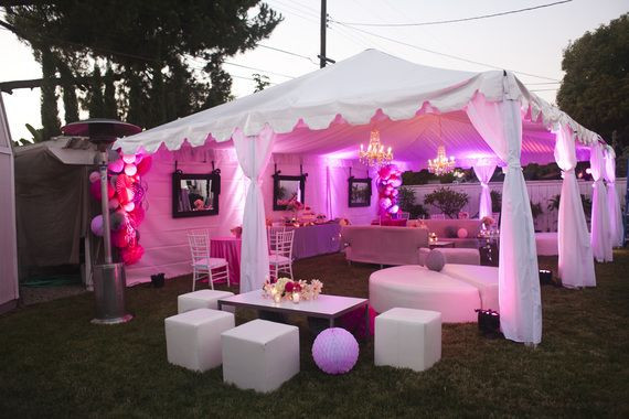Backyard Tent Party Ideas
 The tent rental and lighting transorms this backyard to a
