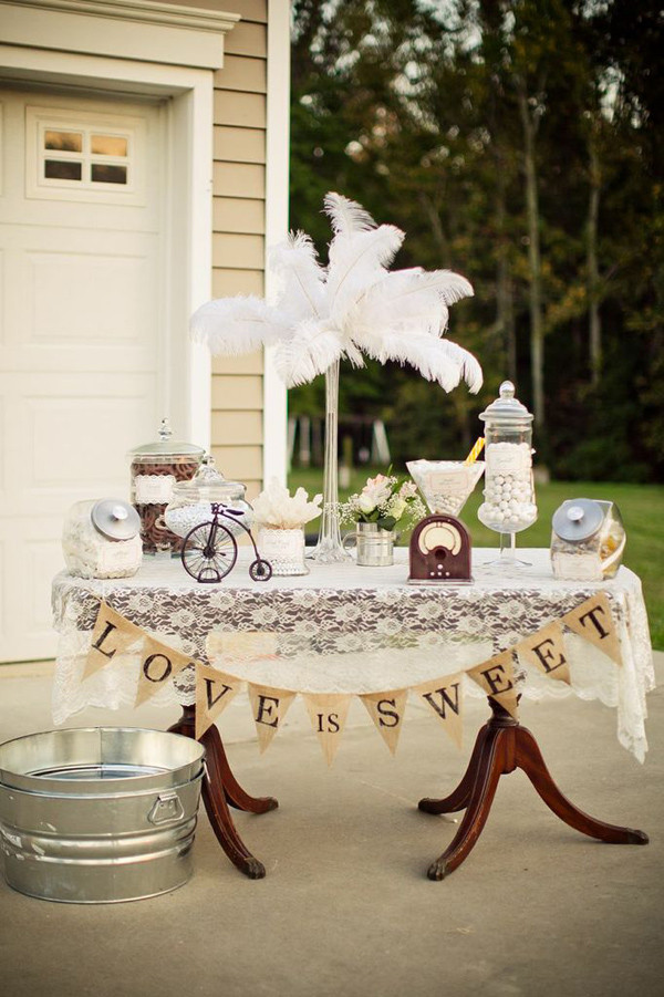 Backyard Wedding Party Ideas
 Kara s Party Ideas Vintage Backyard Wedding Table Party