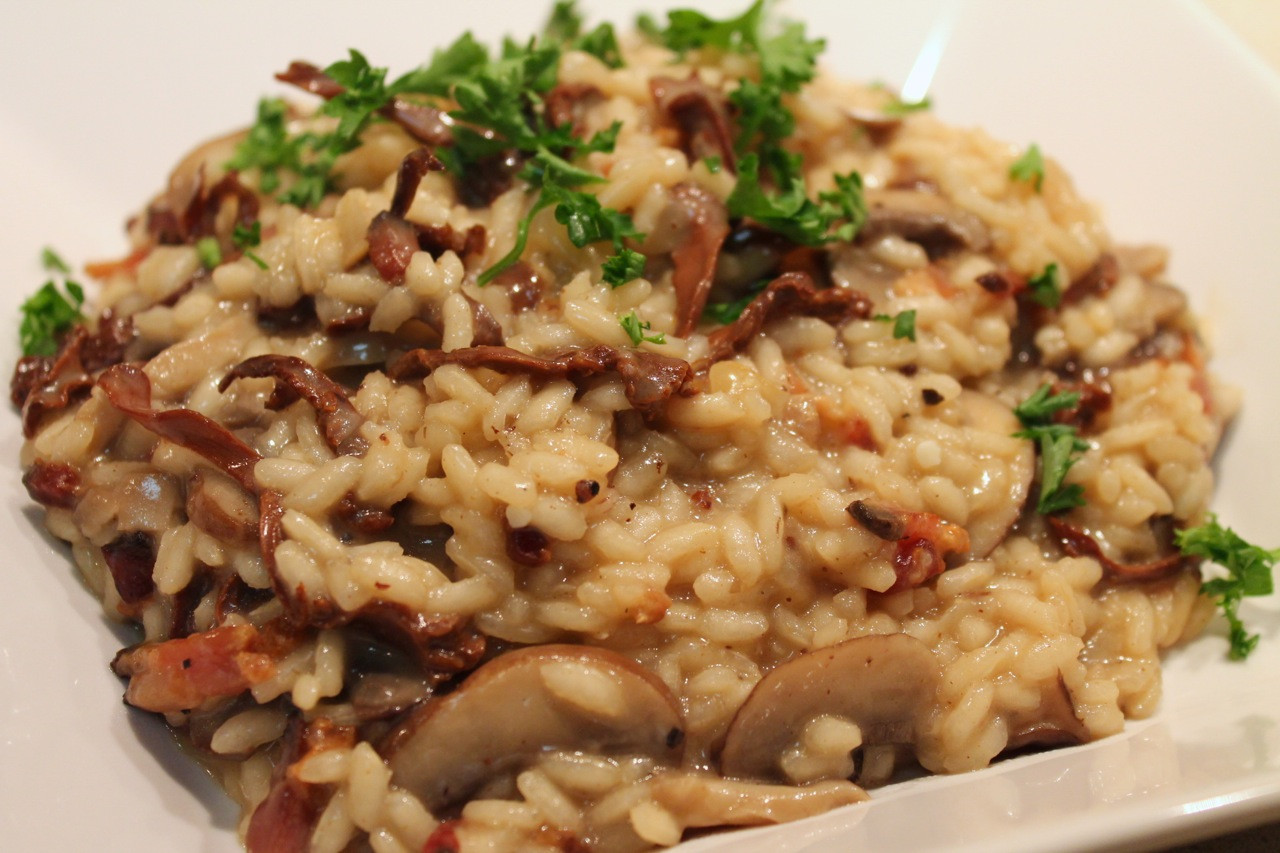 Bacon Mushroom Risotto
 Cook In Dine Out Mushroom Bacon Risotto