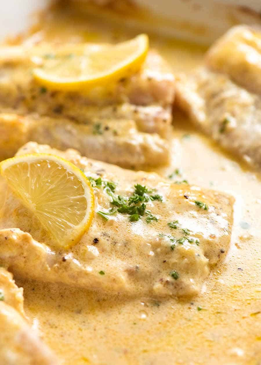 Baked Fish Fillet Recipes
 Baked Fish with Lemon Cream Sauce