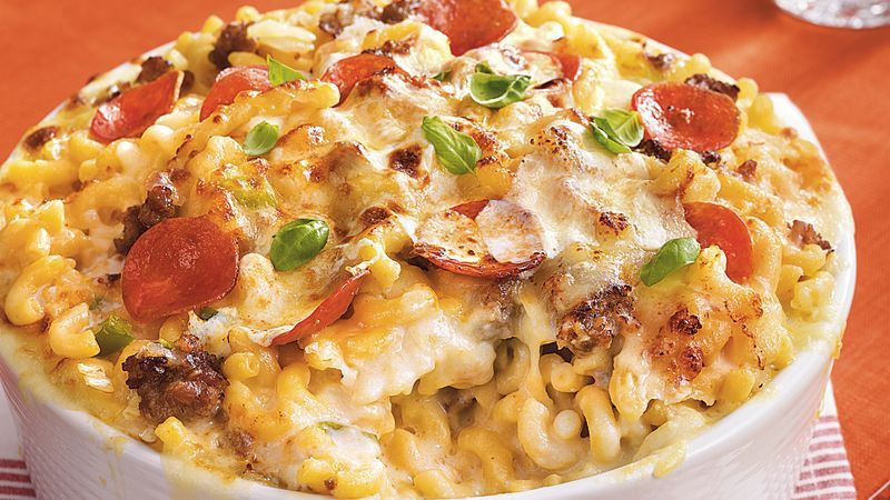 Baked Macaroni And Cheese With Box Mix
 Pizza Mac and Cheese Recipe With images