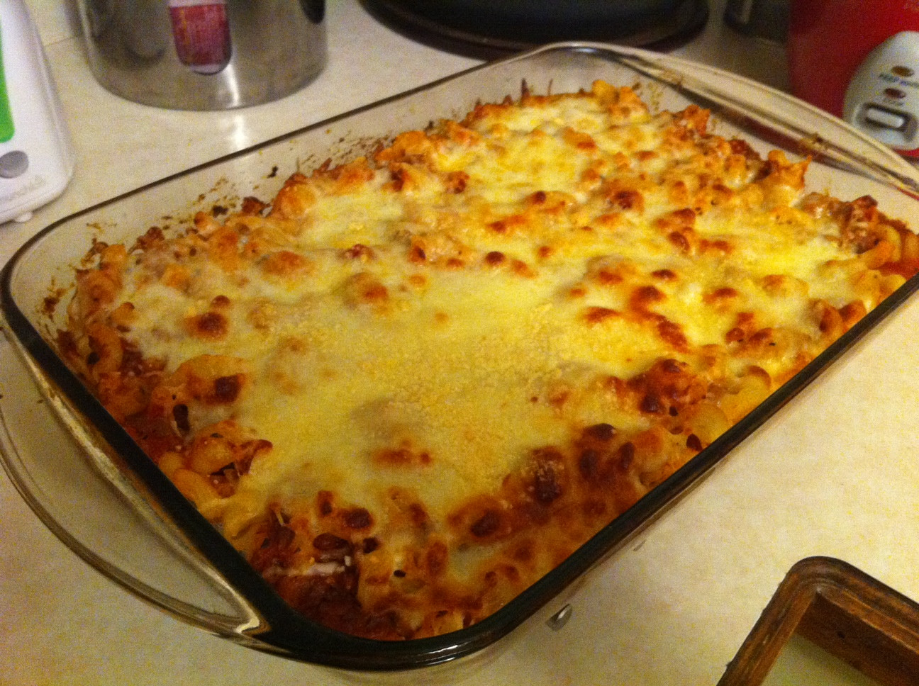 Baked Macaroni And Cheese With Spaghetti Noodles
 baked pasta with tomato sauce and mozzarella