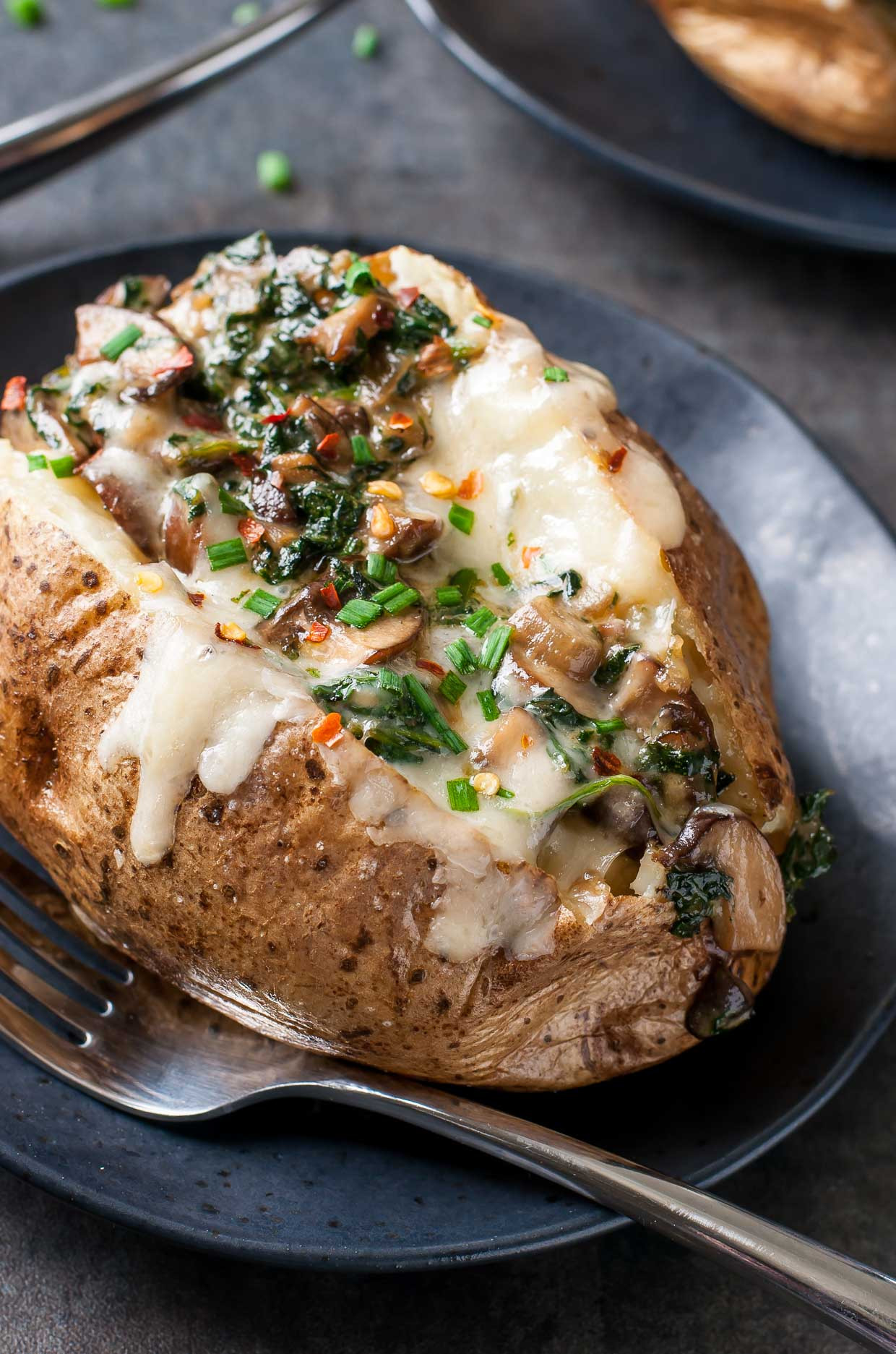 Baked Potato Diet
 Cheesy Ve arian Loaded Baked Potatoes with Spinach and