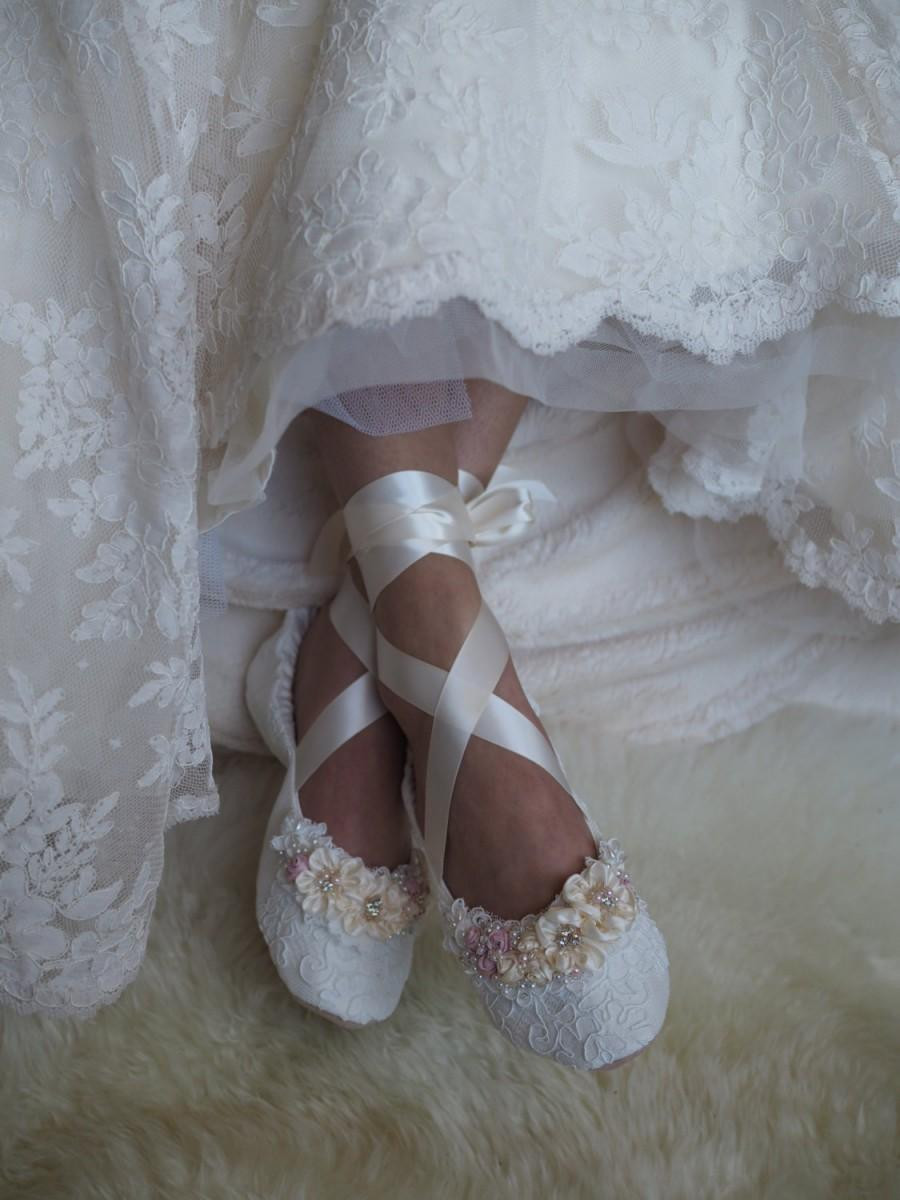 Ballerina Shoes For Wedding
 Blush Princess Bridal Ballet Shoes Blush Rose Ballerina