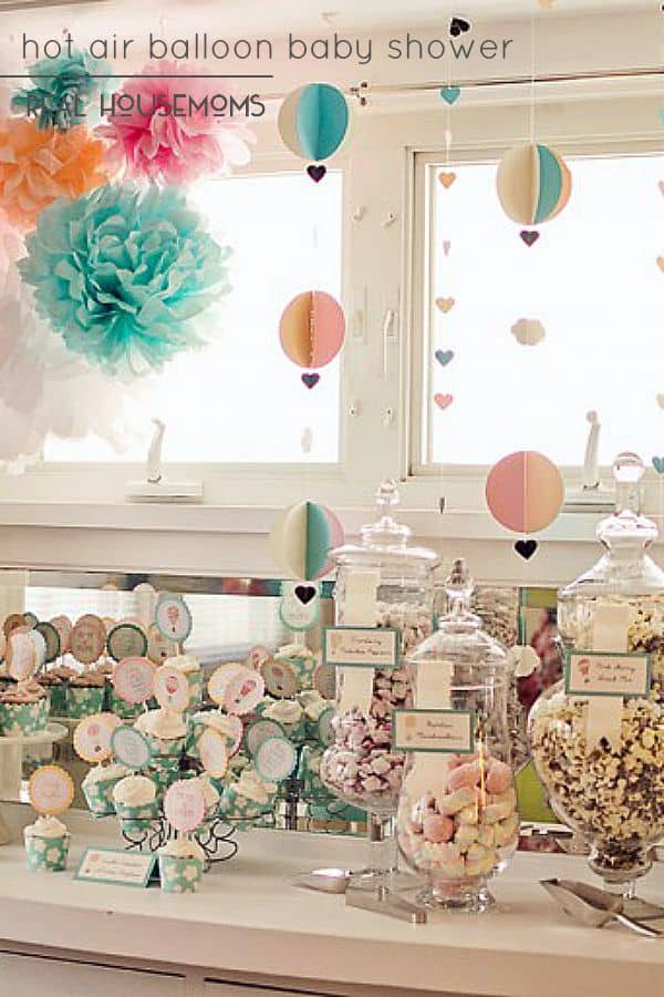 Balloon Decorations Baby Showers Ideas
 Hot Air Balloon Baby Shower ⋆ Real Housemoms