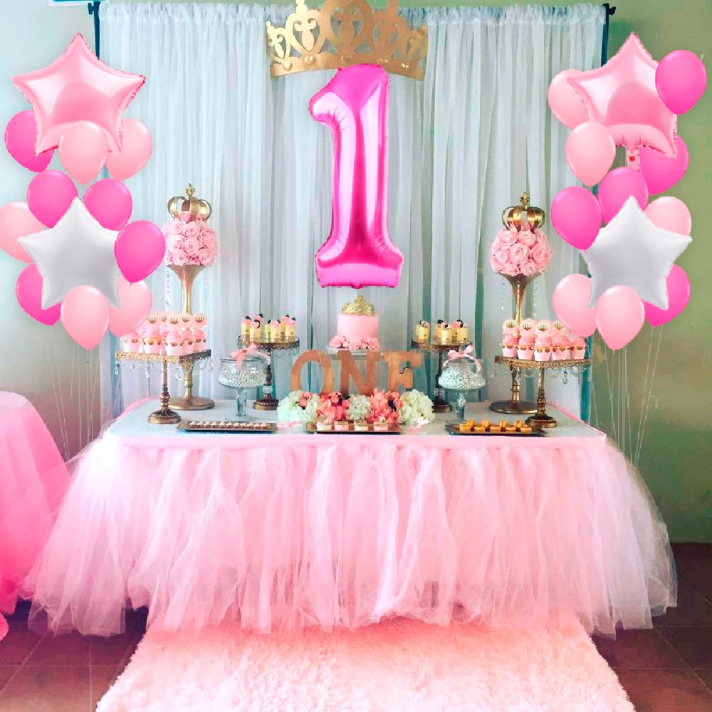 Balloons Decoration For Birthday Party
 Baby Shower First Birthday Party Decor Balloon Air Number