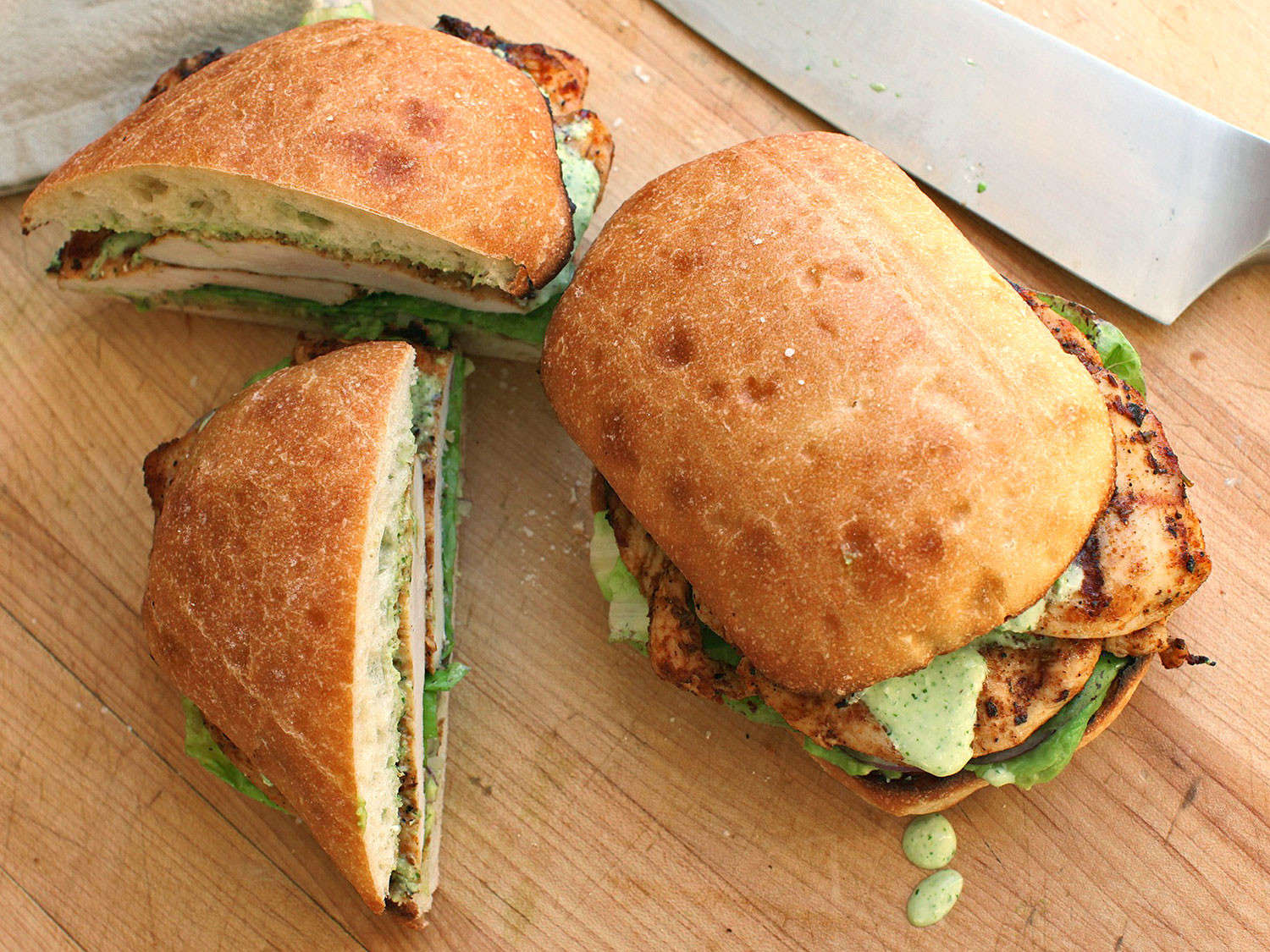 Barbecued Chicken Sandwiches
 Peruvian Style Grilled Chicken Sandwiches With Spicy Green