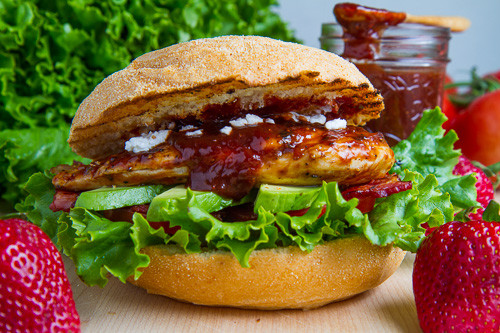 Barbecued Chicken Sandwiches
 Strawberry BBQ Chicken Club Sandwich with Bacon Avocado