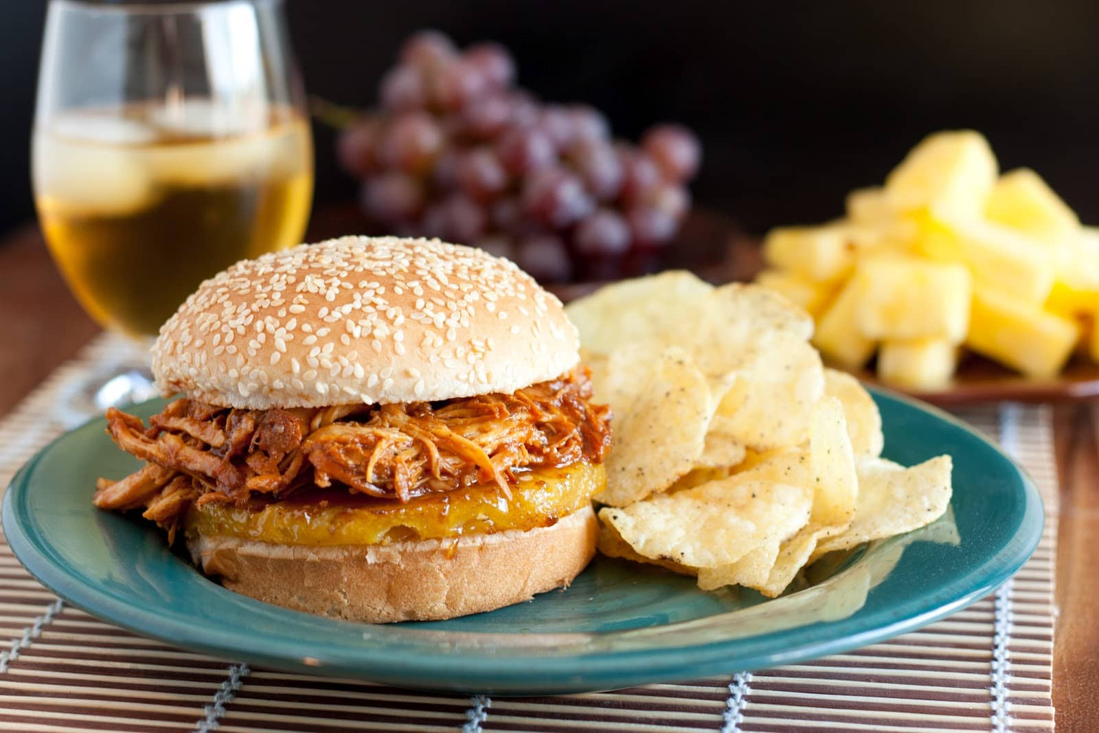 Barbecued Chicken Sandwiches
 Hawaiian BBQ Pulled Chicken Sandwiches Slow Cooker Recipe