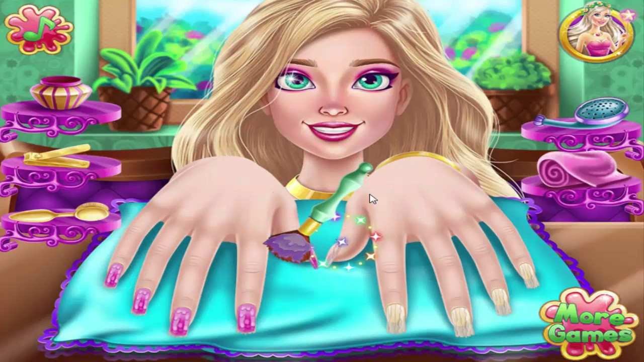 Barbie Nail Art Games
 Nail games Galaxy Nails Art Design and Barbie Make Nail