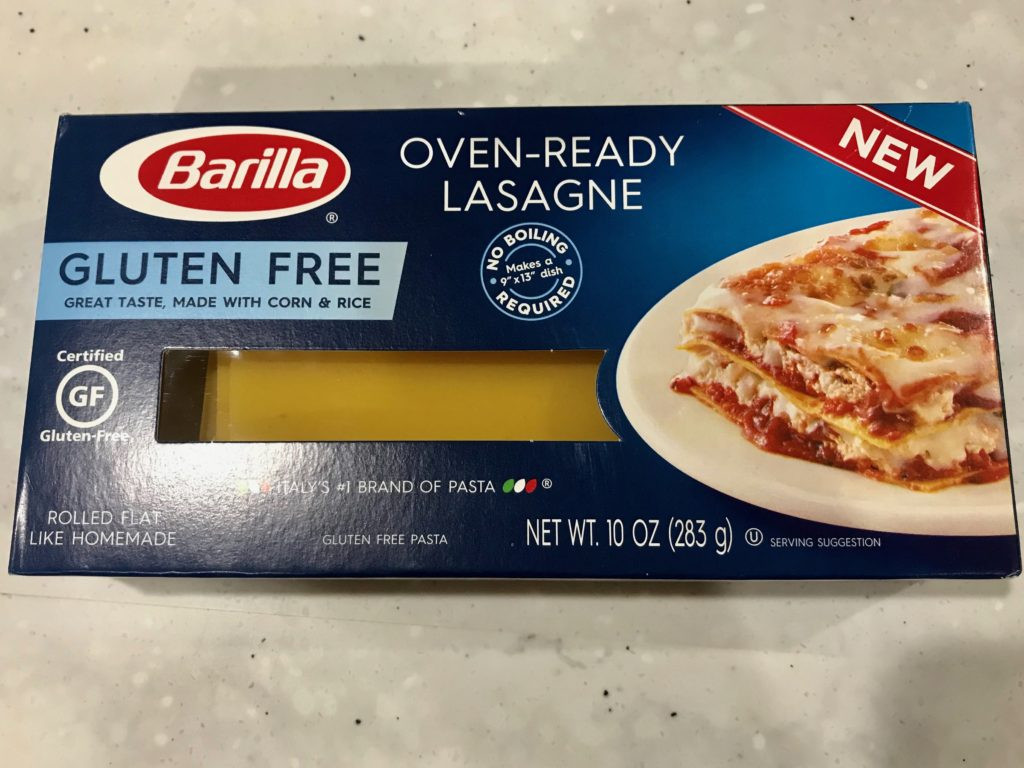 Barilla Gluten Free Lasagna
 Oven Baked Lasagna – MINUS the GLUTEN