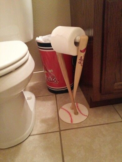 Baseball Bathroom Decor
 Cardinals Baseball Toilet roll holder Bathroom