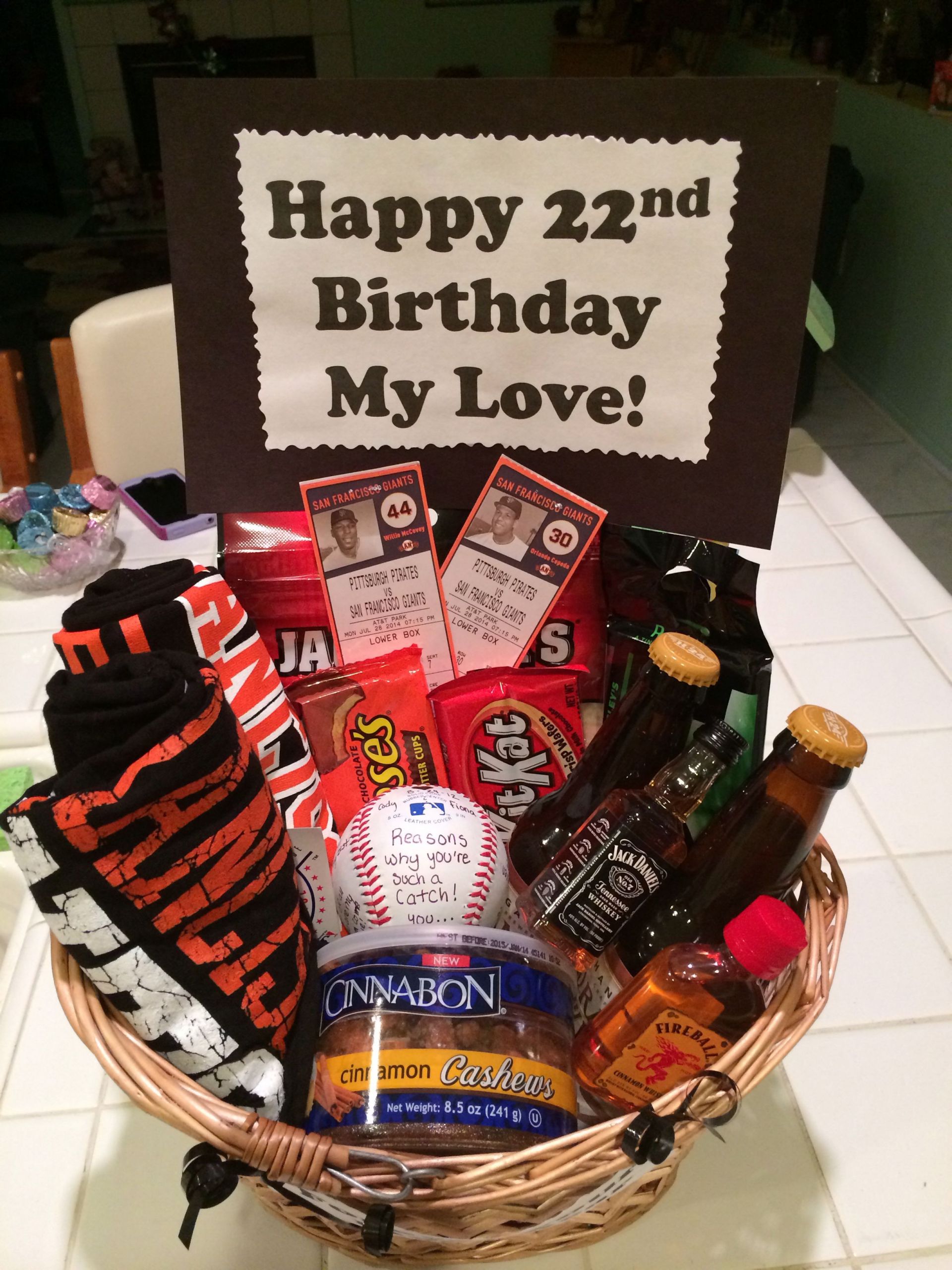 Baseball Gift Ideas For Boyfriend
 SF Giants Baseball t basket for my boyfriend s birthday