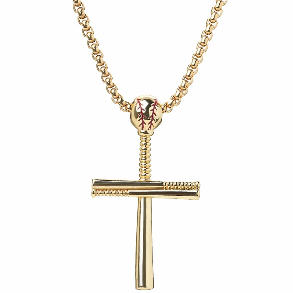 Baseball Necklaces For Guys
 Louleur New Gold Sporty Cross Pendant Necklace for Men