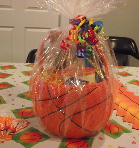 Basketball Gift Basket Ideas
 Basketball themed t basket created for our March