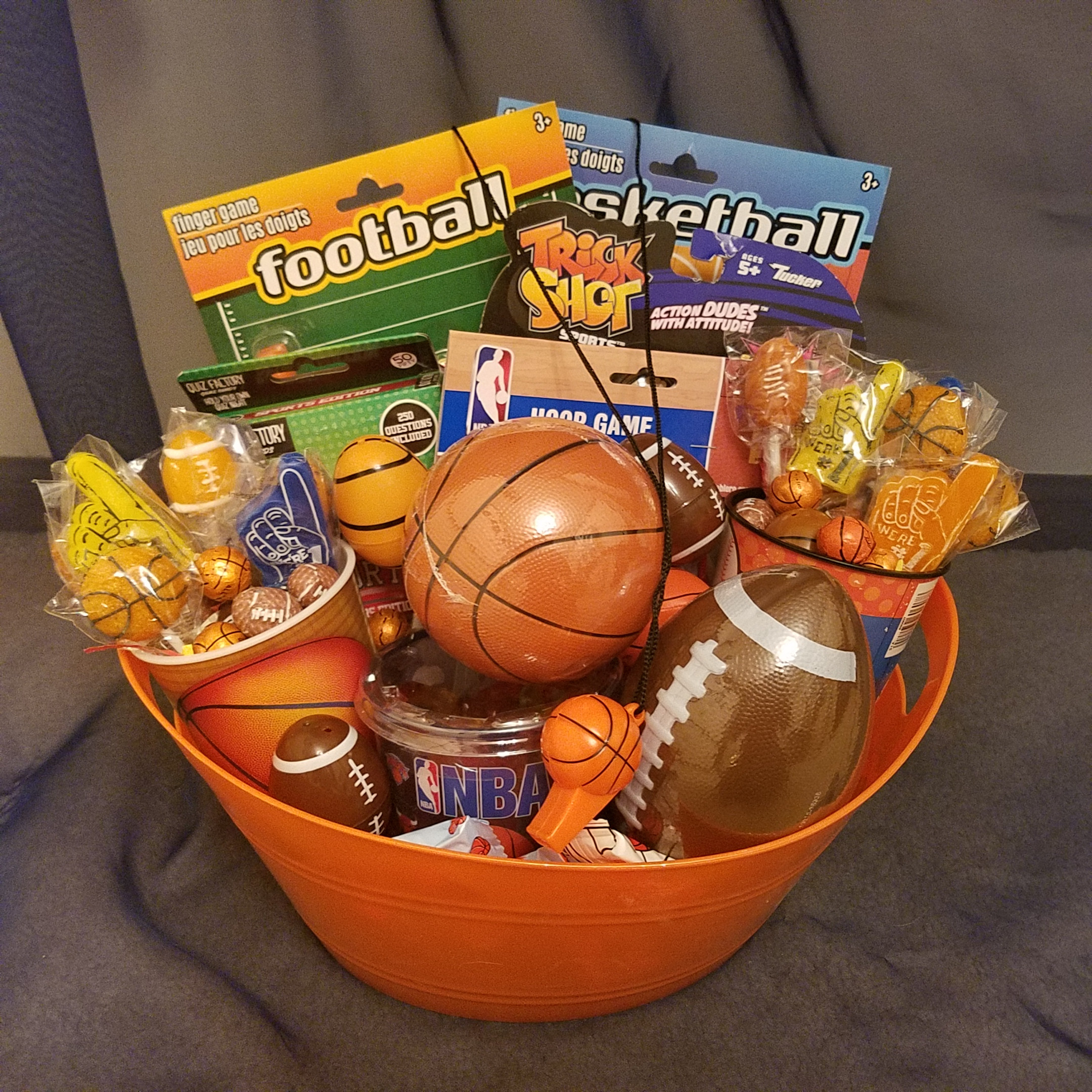 Basketball Gift Basket Ideas
 Basketball and Football Gift Basket on Storenvy