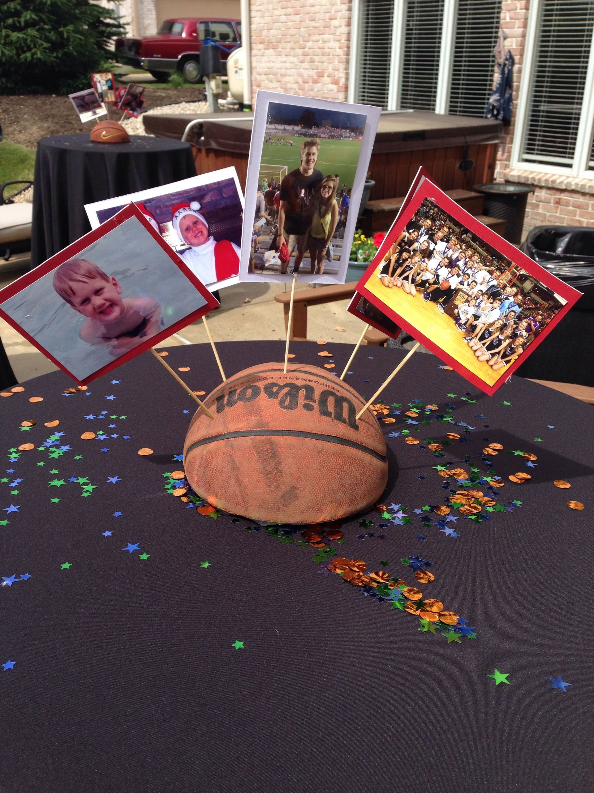 Basketball Graduation Party Ideas
 Graduation basketball center pieces