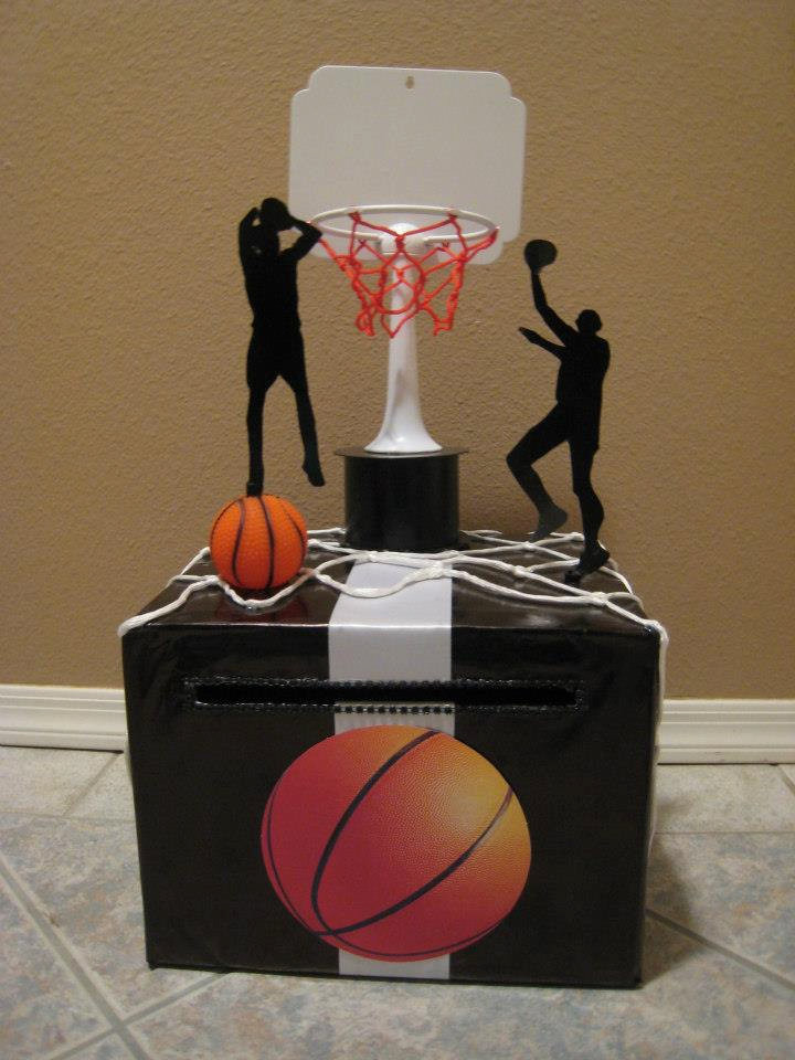 Basketball Graduation Party Ideas
 Birthday Party Basketball Black White Card Box