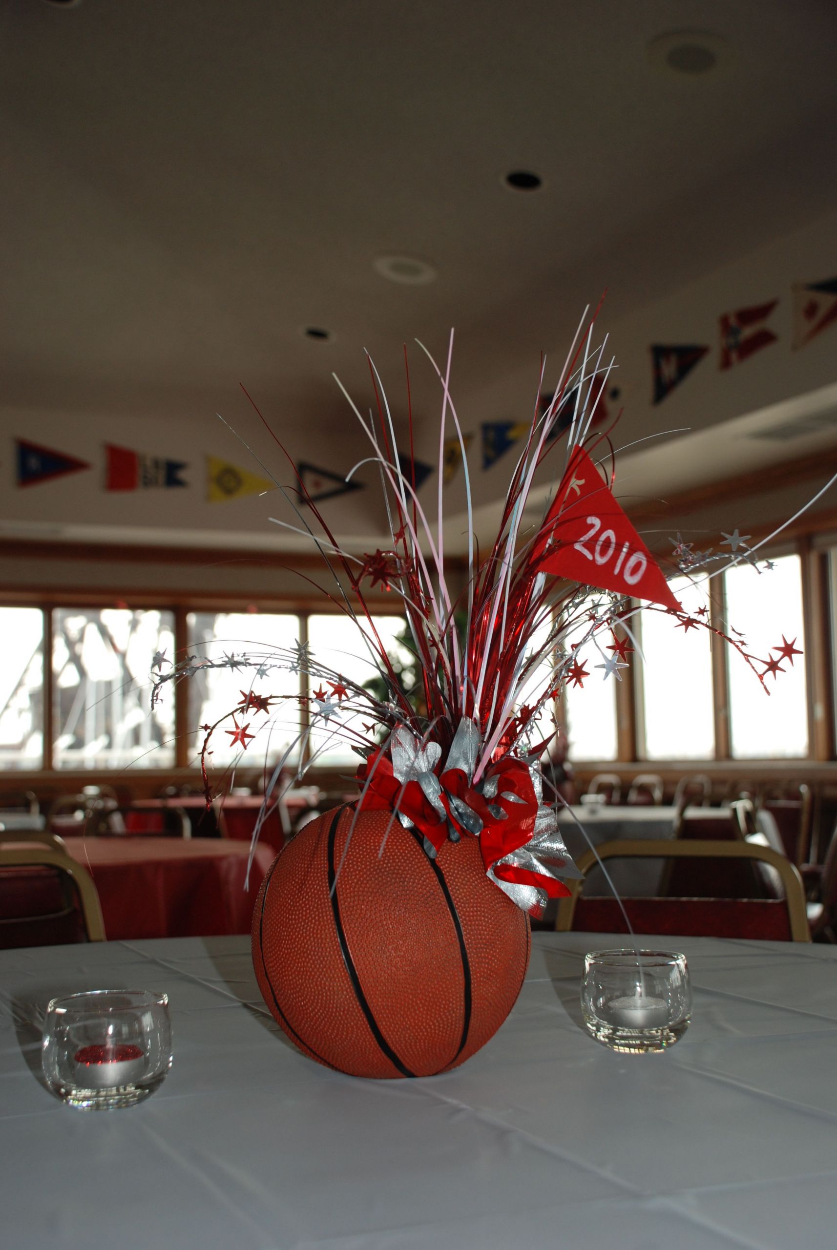 Basketball Graduation Party Ideas
 Graduation party centerpiece replace the bball with a