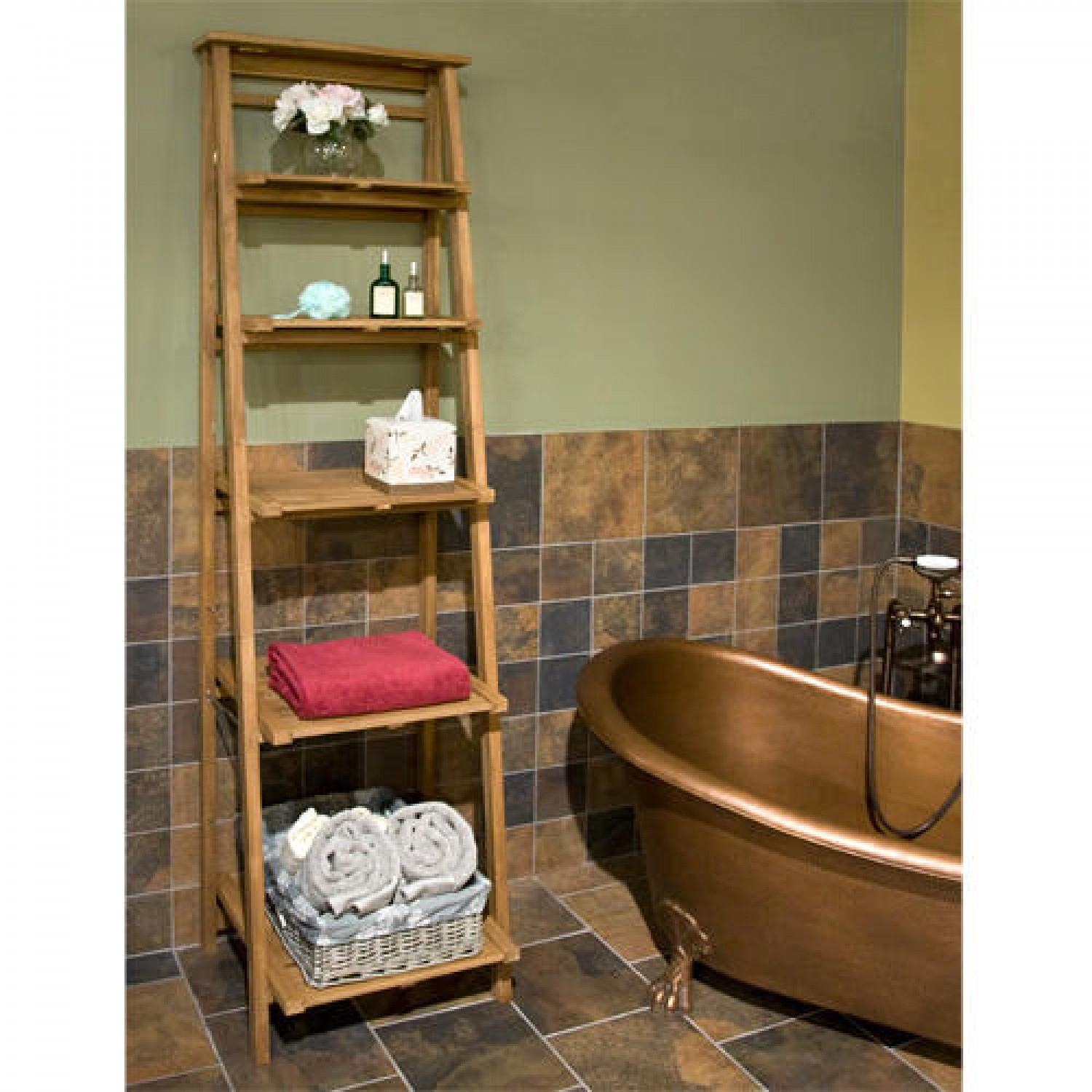 Bathroom Cabinet Shelves
 Cottage Bathroom Look Add This Bathroom Ladder Shelf