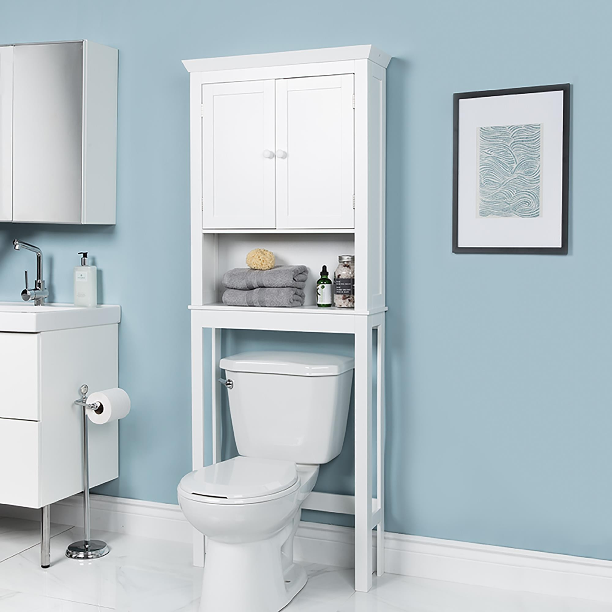 Bathroom Cabinets Over The Toilet
 KSP Tivoli Wood Over The Toilet Cabinet White