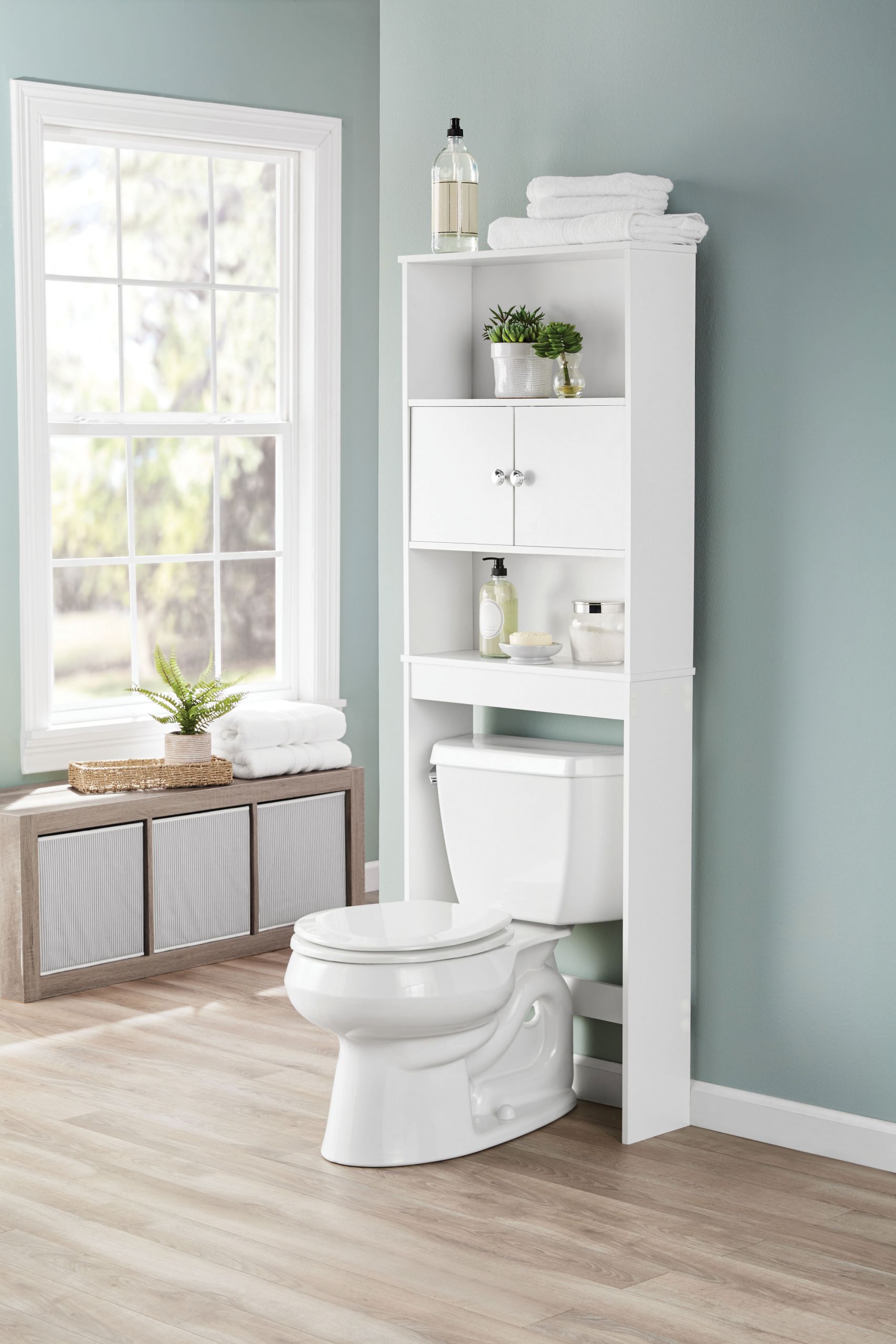 Bathroom Cabinets Over The Toilet
 Over The Toilet Storage Organizer Wood Bathroom Space