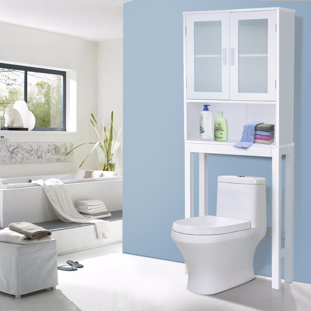Bathroom Cabinets Over The Toilet
 Giantex Wooden Over Toilet High Storage Cabinet Spacesaver