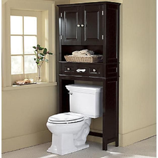 Bathroom Cabinets Over The Toilet
 Modern Over The Toilet Dark Wood Space Saver Bathroom