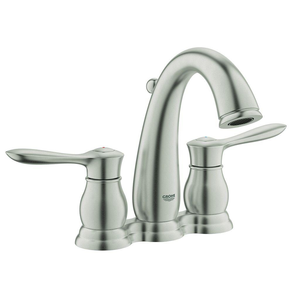 Bathroom Faucets Brushed Nickel
 GROHE Parkfield 4 in Centerset 2 Handle Bathroom Faucet