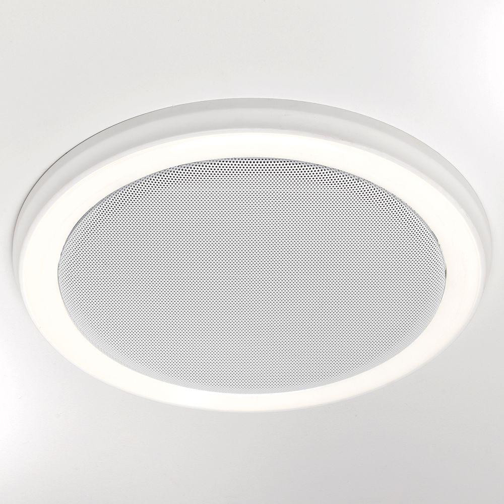 Bathroom Light With Bluetooth Speaker
 Home Netwerks Decorative White 100 CFM Bluetooth Stereo