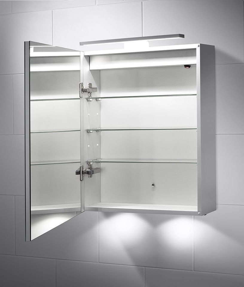 Bathroom Mirror Cabinet With Light
 600mm x 500mm LED Illuminated Bathroom Cabinet Over