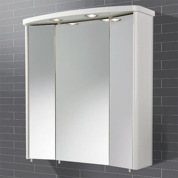 Bathroom Mirror Cabinet With Light
 Tissano Triple Door Illuminated Bathroom Mirror Cabinet
