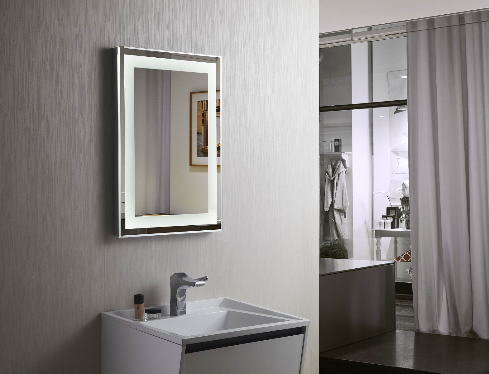 Bathroom Mirror With Light
 Budapest Lighted Vanity Mirror LED Bathroom Mirror