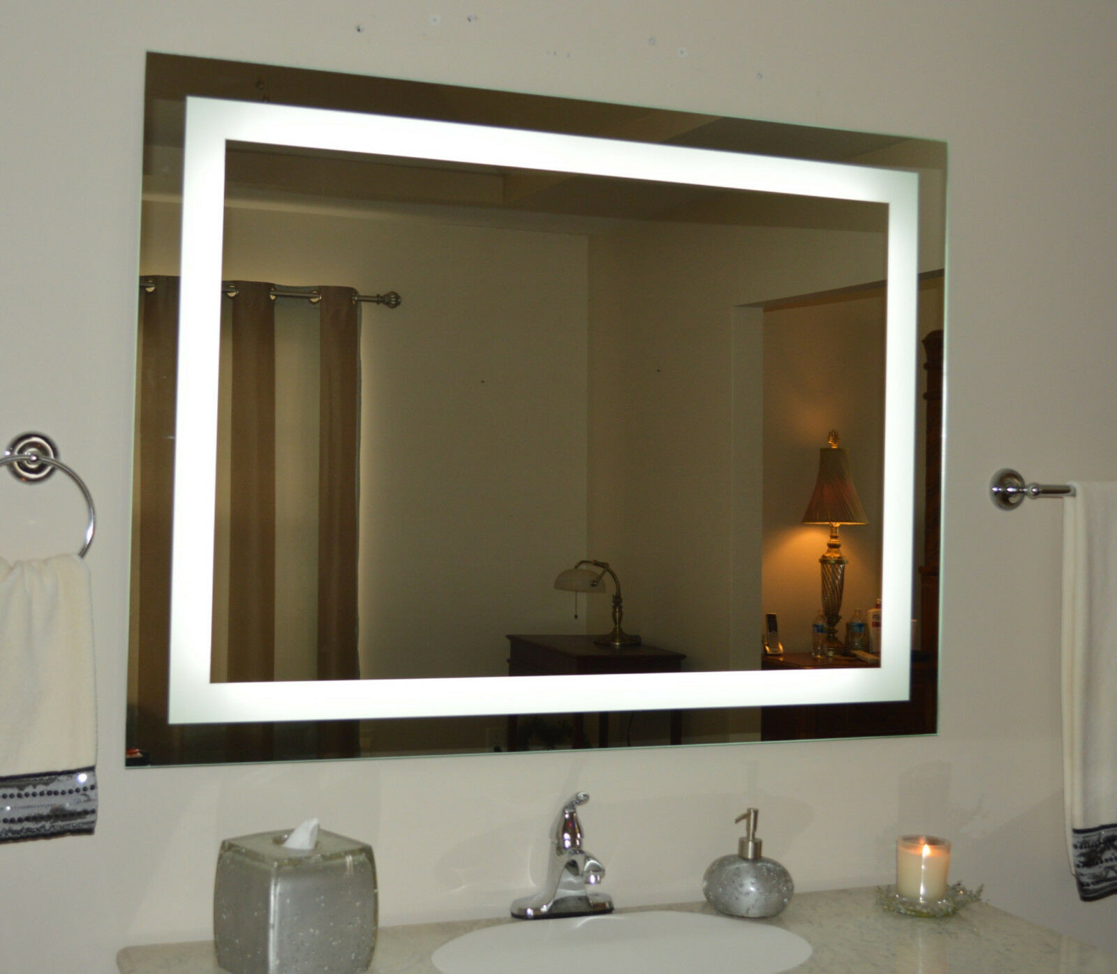 Bathroom Mirror With Light
 Lighted bathroom vanity mirror led wall mounted 48