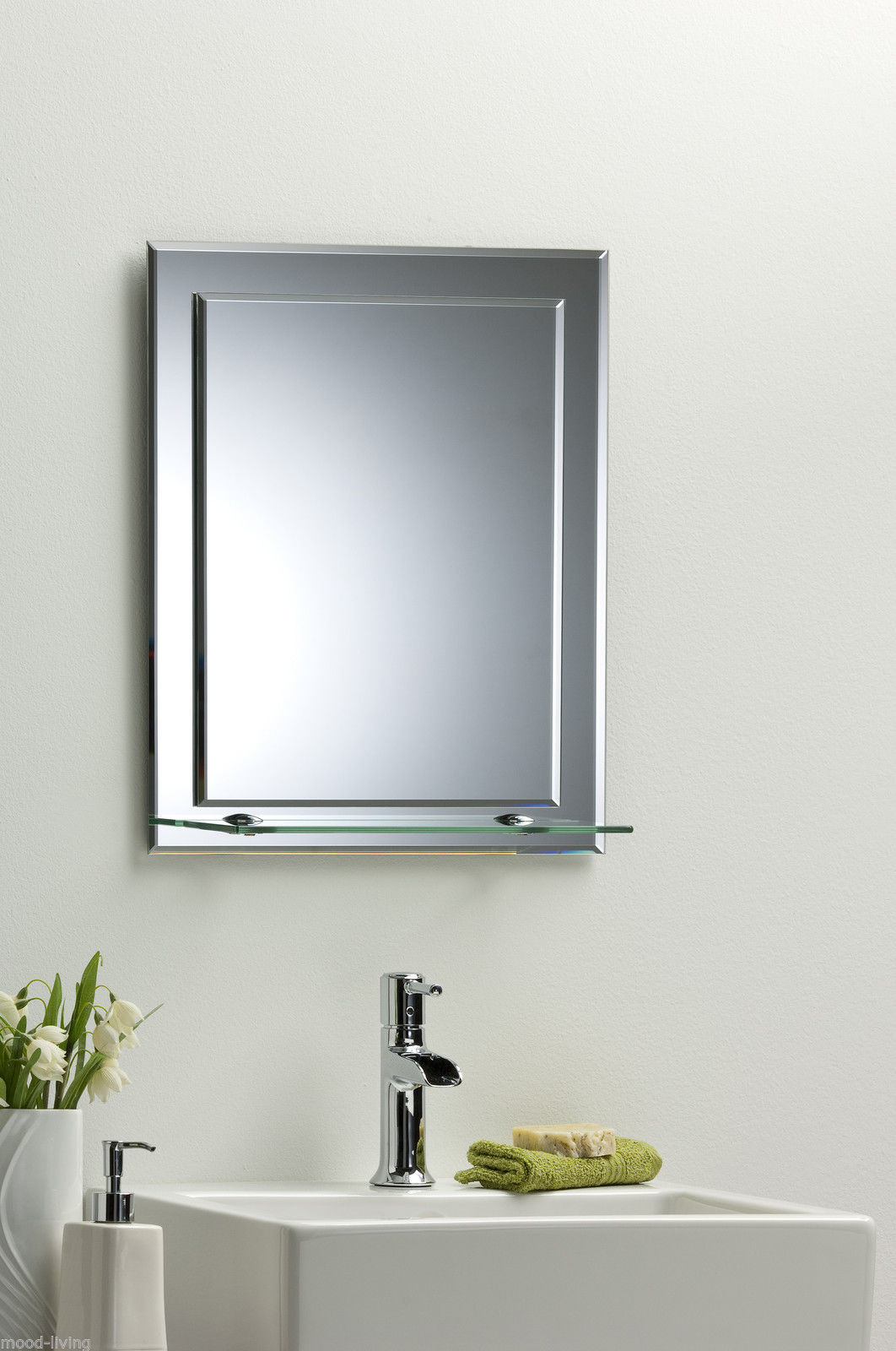 Bathroom Mirror With Shelf Attached
 BATHROOM MIRROR ON MIRROR Elegant Rectangular WITH SHELF