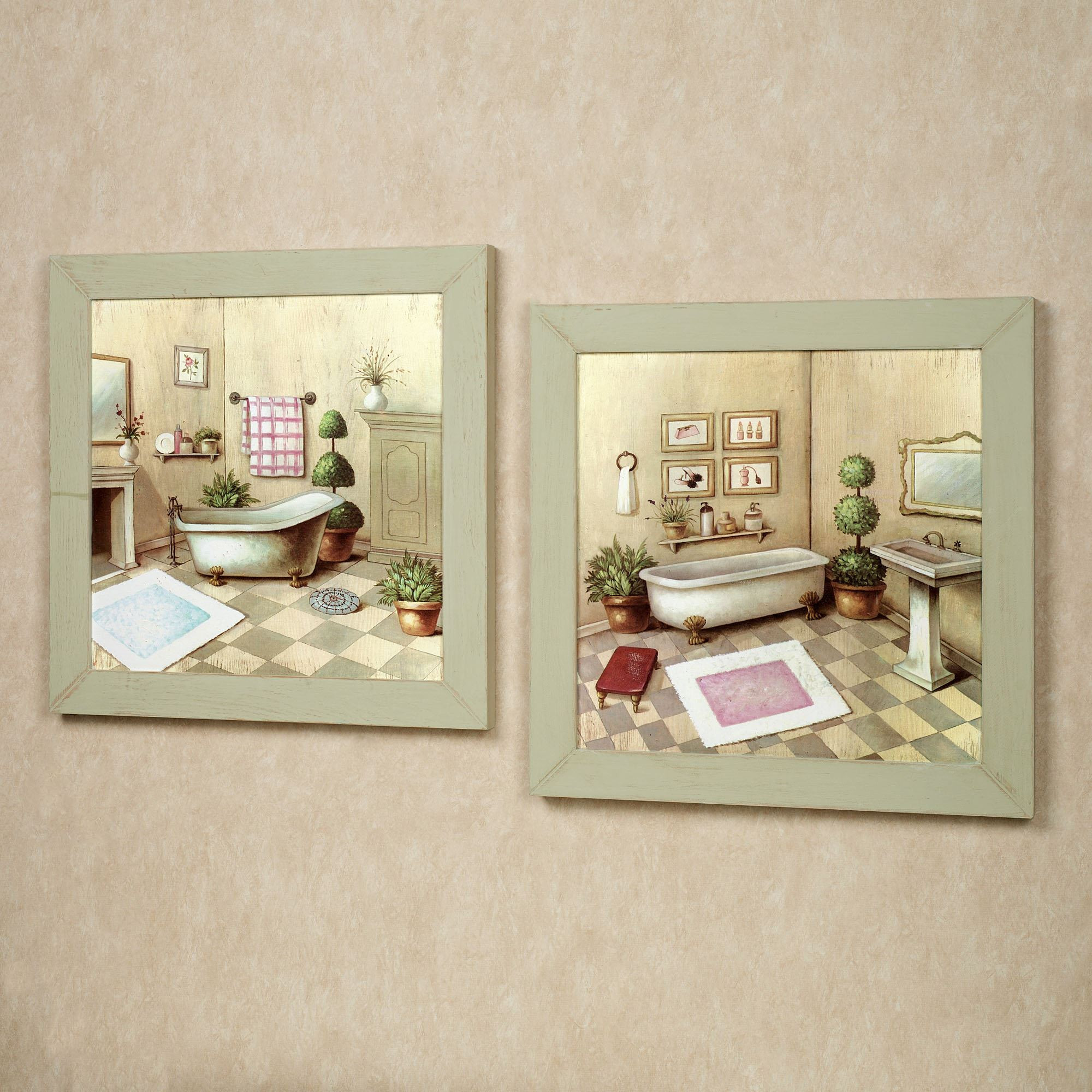 Bathroom Prints For Wall
 Garran Bathroom Washtub Framed Wall Art Set