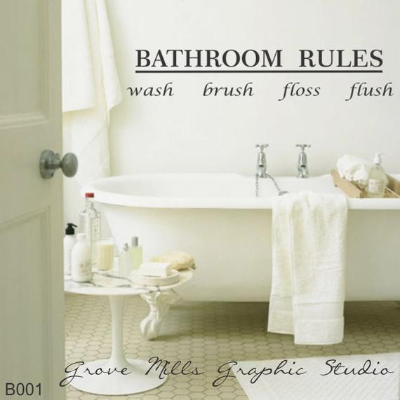 Bathroom Rules Wall Decals
 Bathroom Rules Wall Decal by WallapaloozaDecals on Etsy