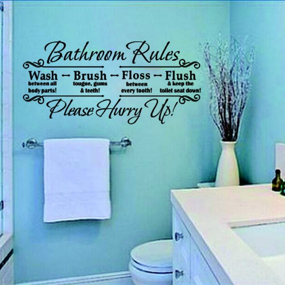 Bathroom Rules Wall Decals
 Bathroom Rules Quote Removable Wall Sticker Vinyl Art