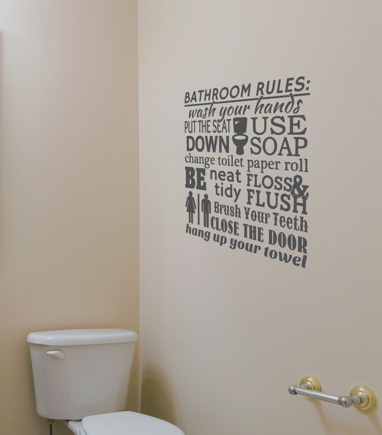 Bathroom Rules Wall Decals
 Bathroom Rules Wall Decal Sticker