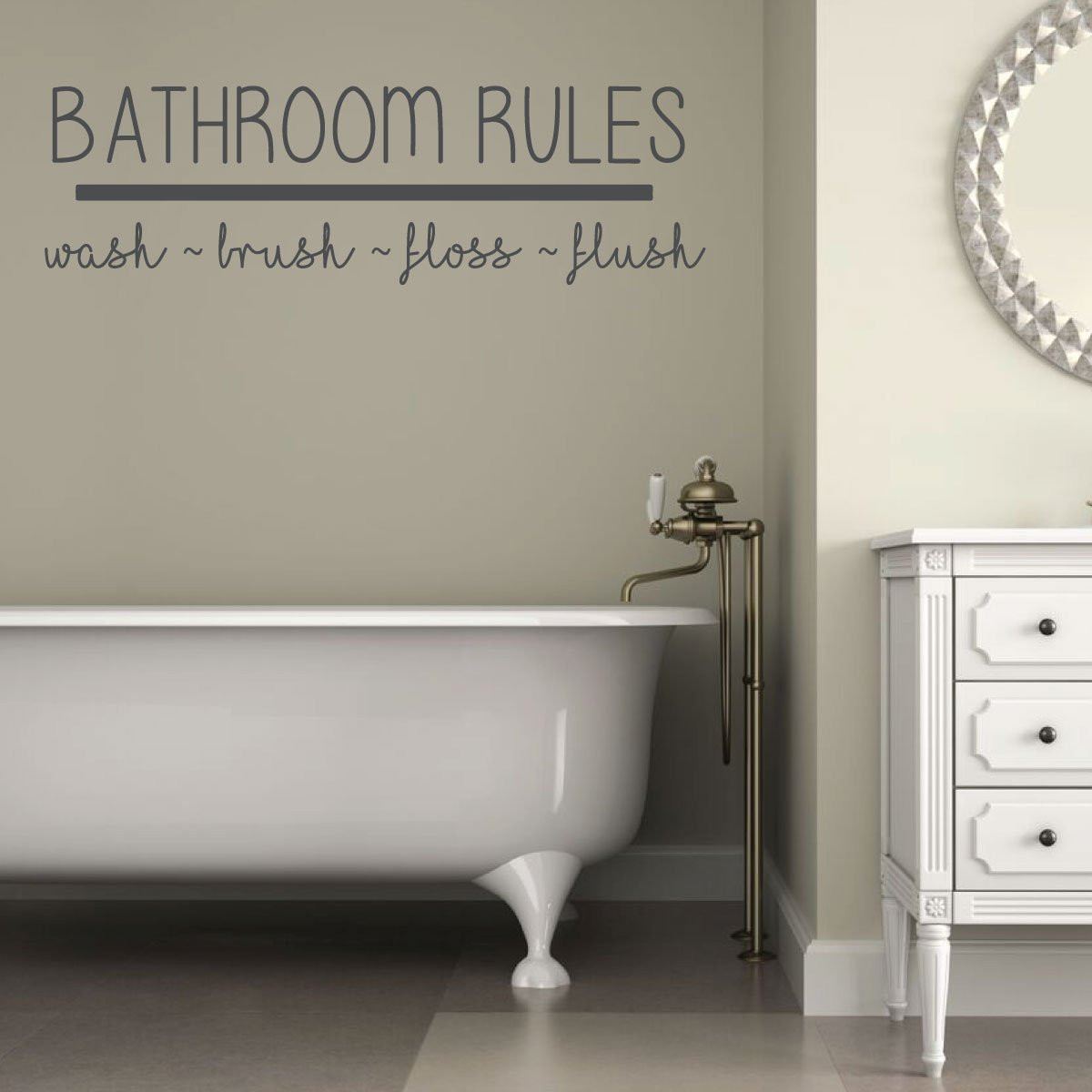 Bathroom Rules Wall Decals
 Bathroom Rules Quote Bath Vinyl Decor Wall Decal