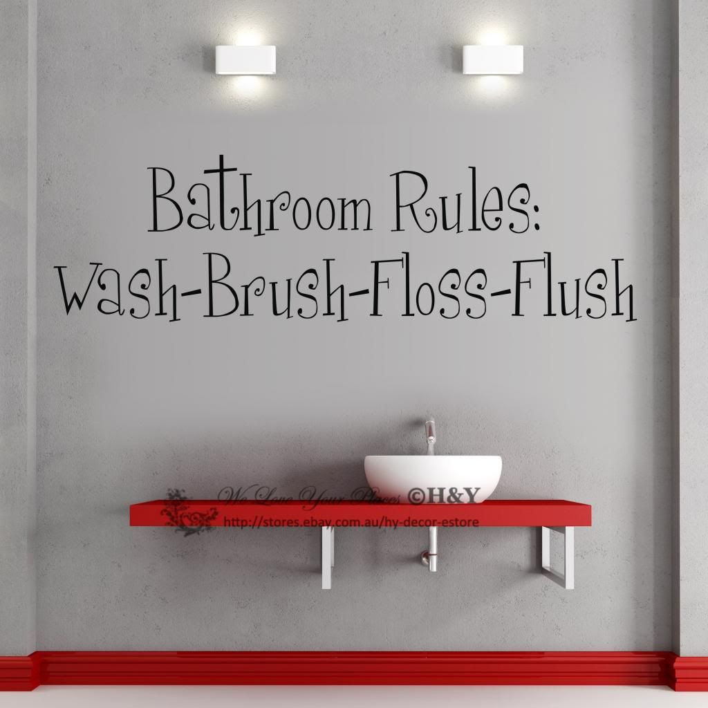 Bathroom Rules Wall Decals
 Bathroom Rules Wall Art Decal Quote Removable Vinyl