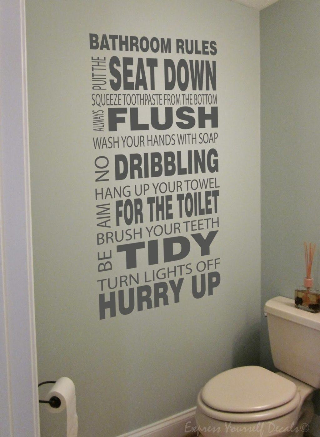 Bathroom Rules Wall Decals
 Bathroom Rules wall decal sticker quote