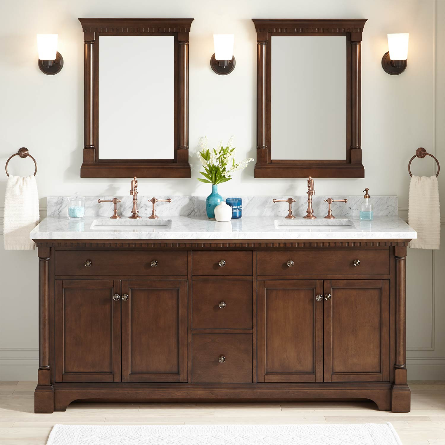 Bathroom Sink With Vanity
 72" Claudia Double Vanity for Rectangular Undermount Sinks