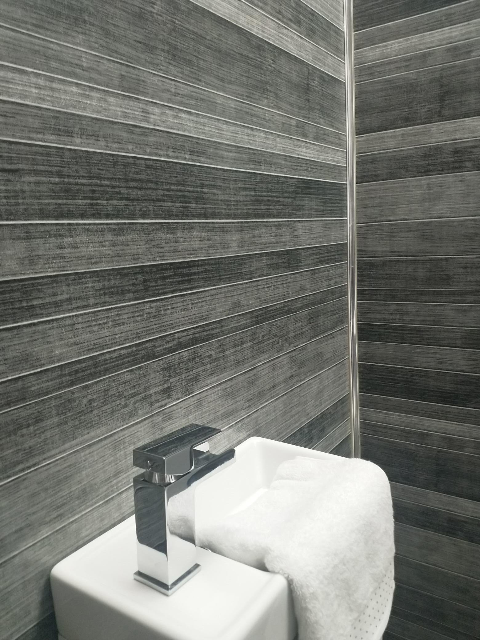 Bathroom Tile Board
 Grey Multitile Effect 10mm Thick PVC Shower Boards