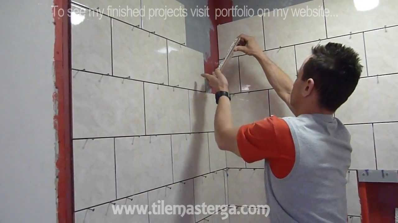 Bathroom Tile Contractors
 Part "3" Shower wall Tile installation DIY How to