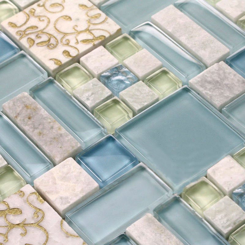 Bathroom Tile Sheets
 Marble tile sheets square stone mosaic art wall kitchen